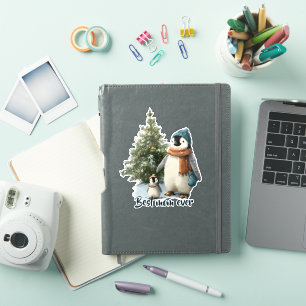 Sticker Manchot d'hiver personnalisé « Meilleure maman de 