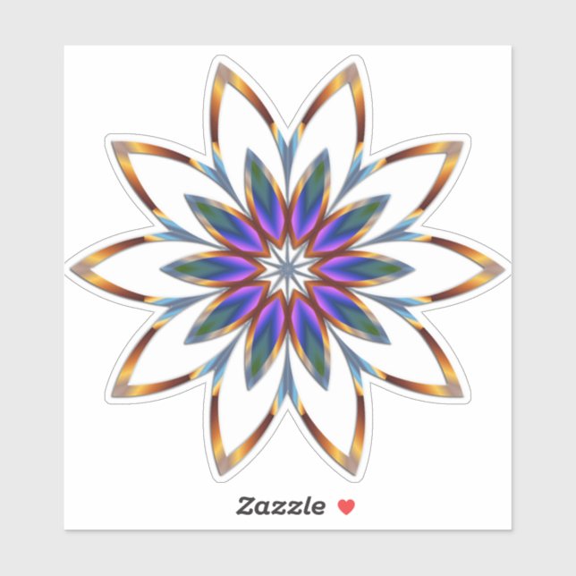 Sticker Mandala à fleurs, délicat et décoratif, (Feuille)