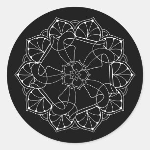 Sticker Mandala blanc et noir