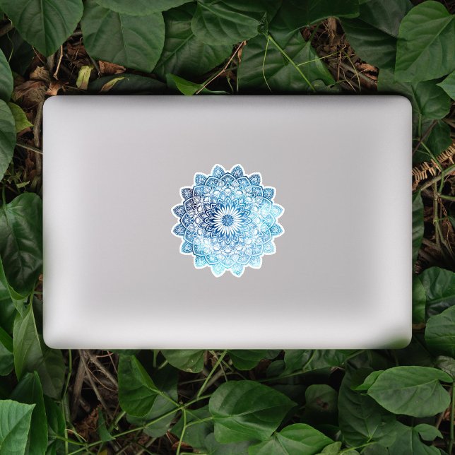 Sticker mandala bleu marine dessiné à la main (Créateur téléchargé)