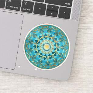 Sticker Mandala bleu or
