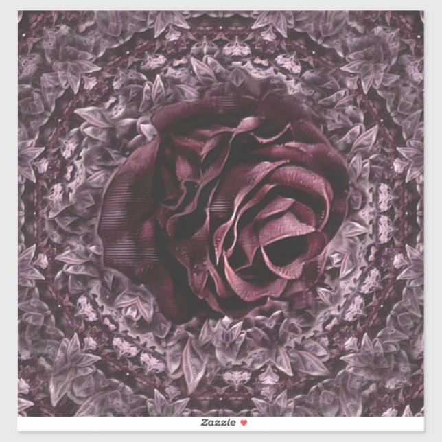 Sticker Mandala de rose  (Feuille)