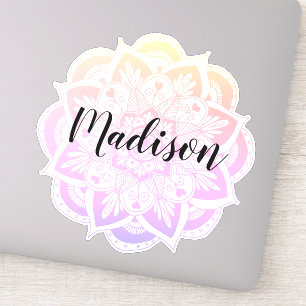 Sticker Mandala Flower Pastel Ombre personnalisé