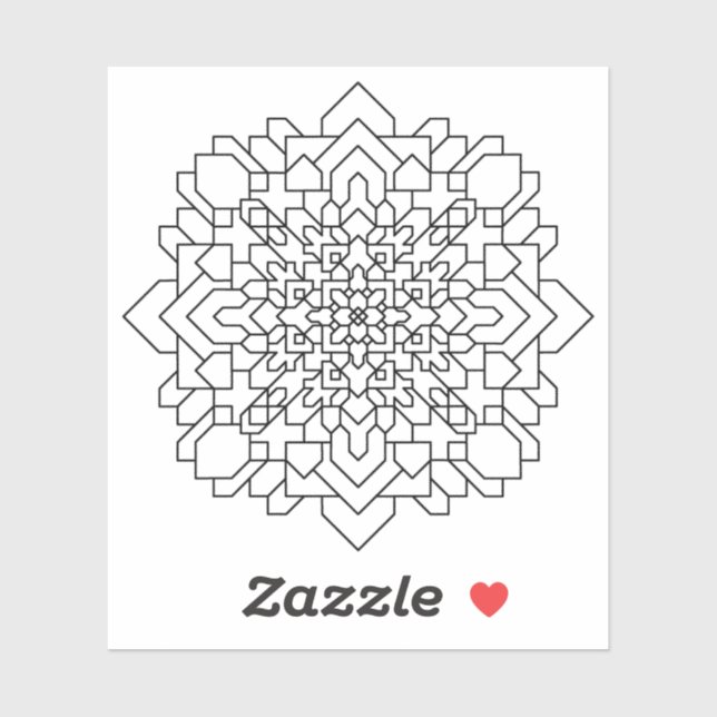 Sticker Mandala géométrique #12 (Feuille)