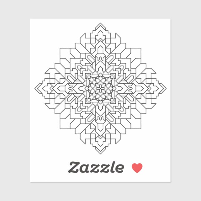 Sticker Mandala géométrique #14 (Feuille)