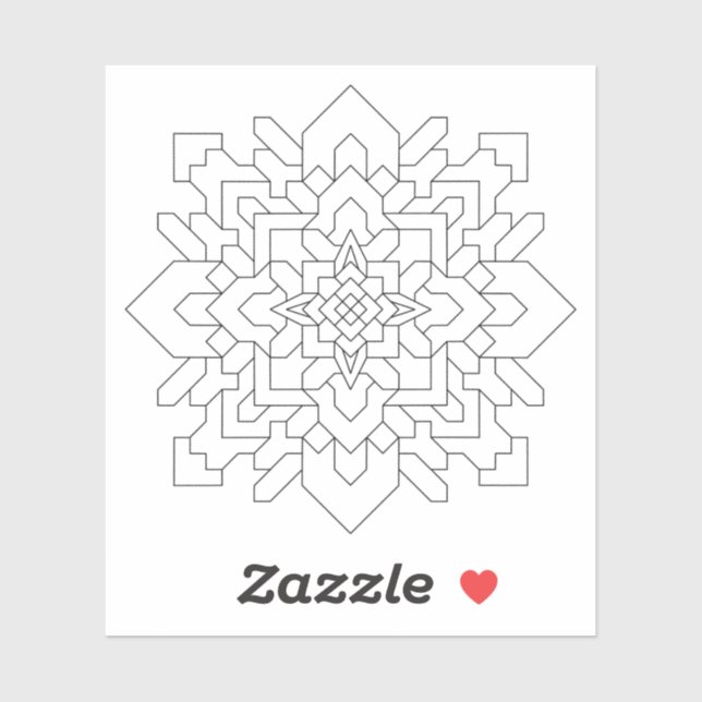 Sticker Mandala géométrique #1 Effacé (Feuille)