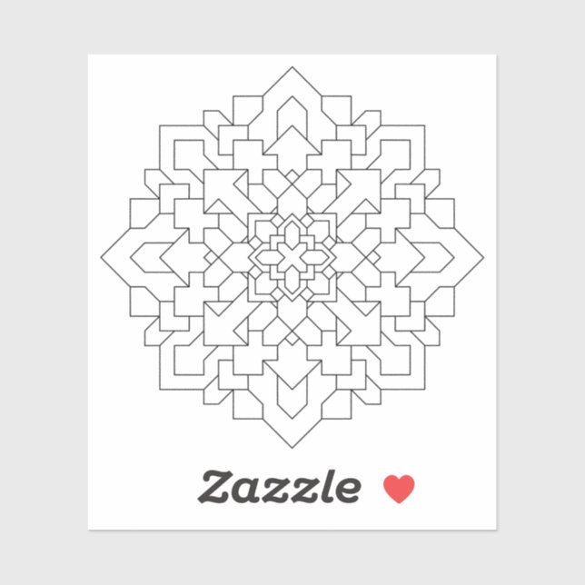 Sticker Mandala géométrique #3 Clair (Feuille)