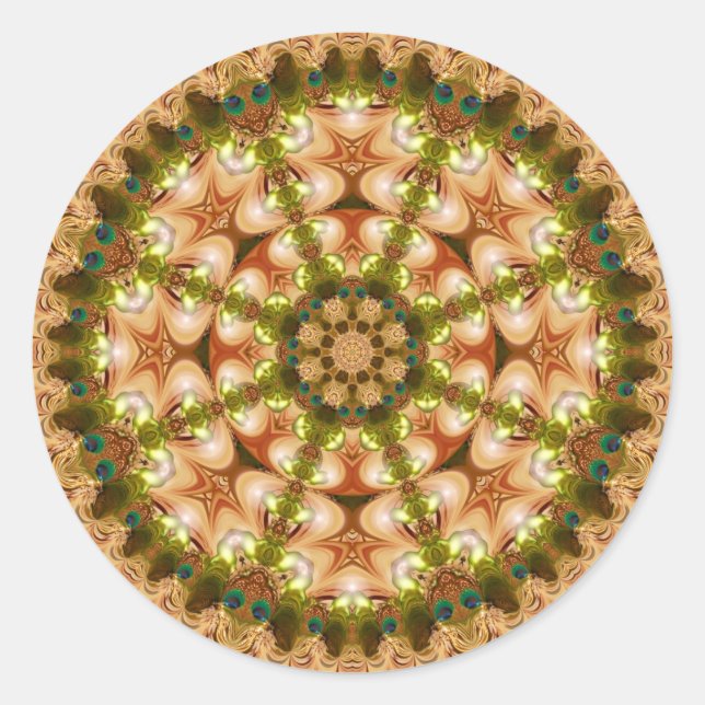 Sticker Mandala Géométrique Earthy Pastel (Devant)