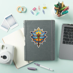 Sticker Mandala Libellule Lumineuse Géométrie Sacrée Spiri