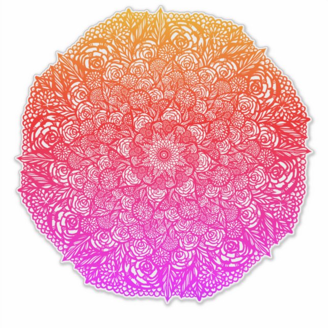 Sticker Mandala Nature Florale (Devant)