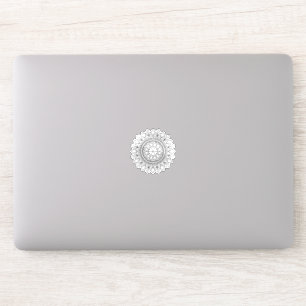 Sticker Mandala noir Fantasy Flower et cœurs