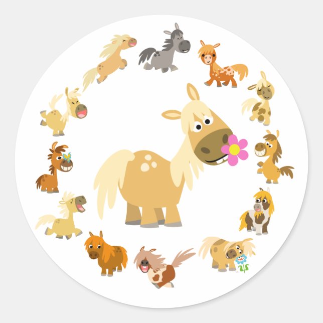 Sticker Mandala Ponies Cartoon (Devant)