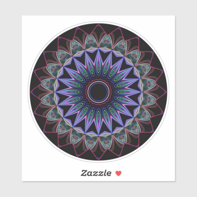 Sticker Mandala prismatique (Feuille)