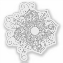 Mandala Rétro main dessinée tatouage fleur de henn