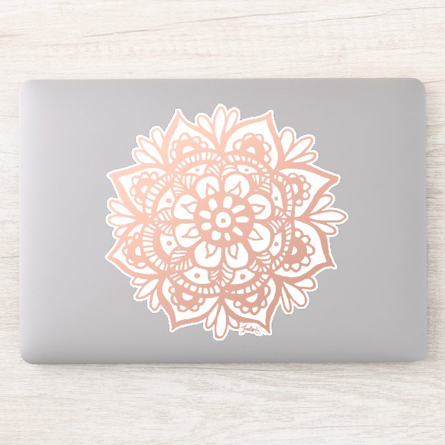 Sticker Mandala rose Gold (Ordinateur)