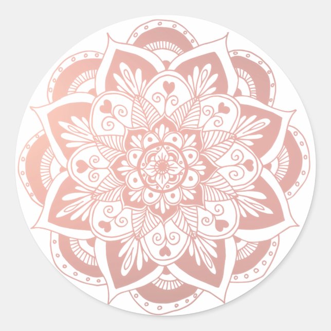 Sticker Mandala rose Gold Flower (Devant)