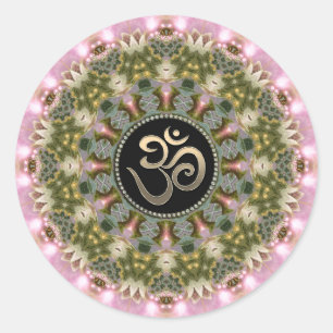 Sticker Mandala Rose Vert