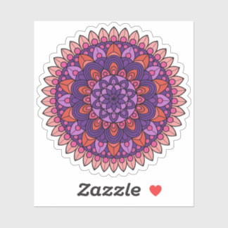 Sticker Mandala violet et rose