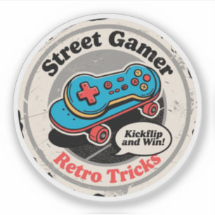 Sticker Manette de skate Street Gamer Retro Tricks