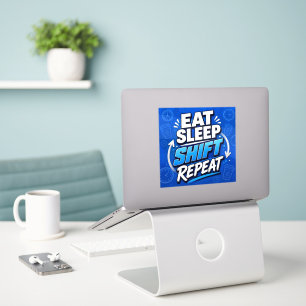Sticker Manger Dormir Équipe Répéter – Travail Acharné Gra