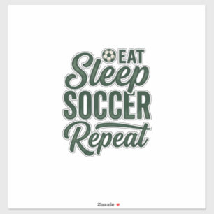 Sticker Manger Dormir Football Répéter Conception de T-Shi