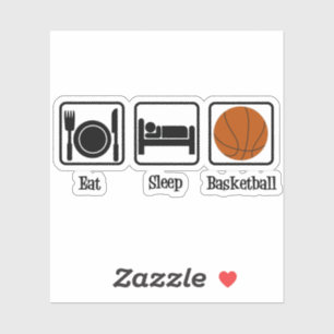 Sticker Mangez le basket-ball de sommeil