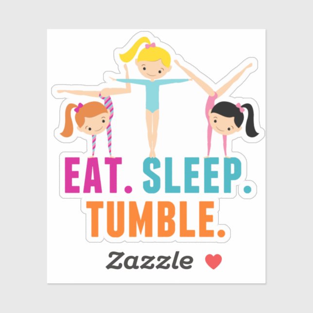 Sticker Mangez Sleep Tumble Funny Gymnastique (Feuille)