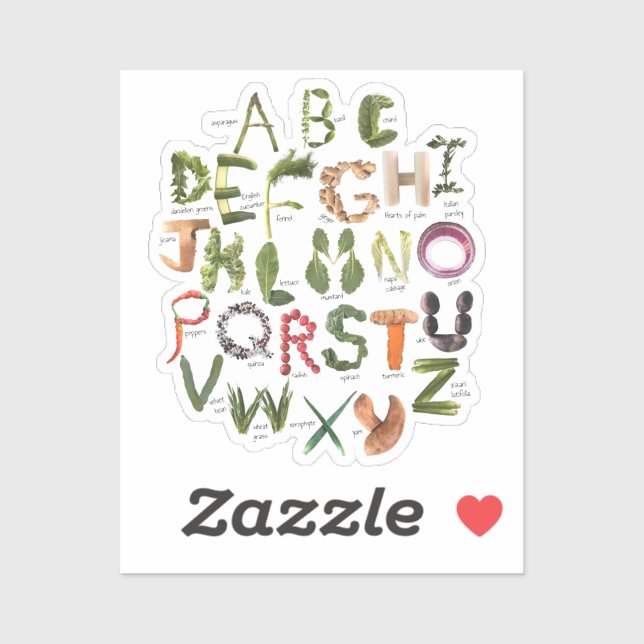 Sticker Mangez vos fruits et Alphabet Légume (Feuille)
