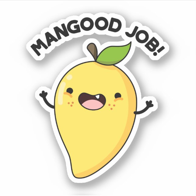 Sticker Mangood Job Amusant Mango Fruit Pun (Devant)