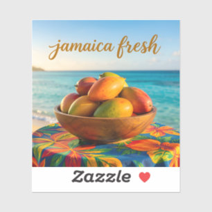Sticker Mangue frais de Jamaïque au bord de la mer