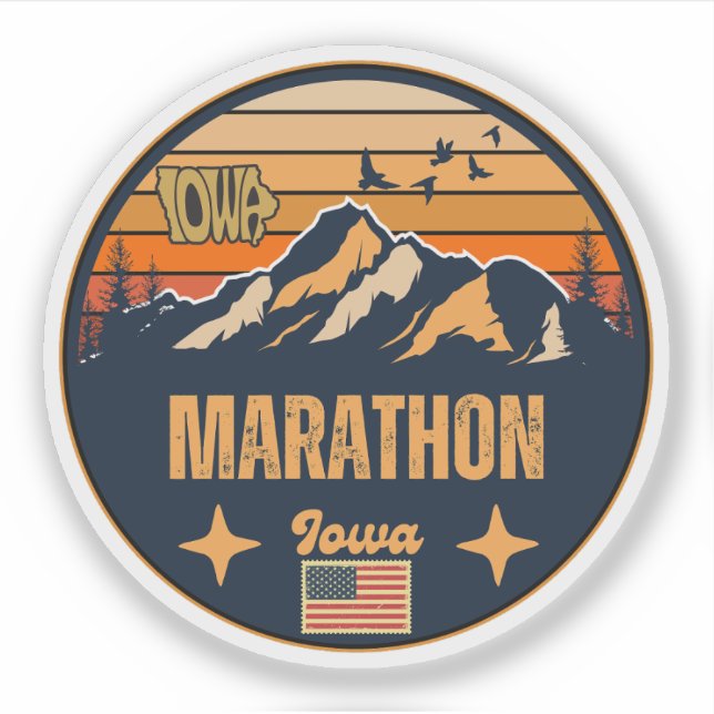 Sticker Marathon, Iowa Ia, États-Unis (Devant)