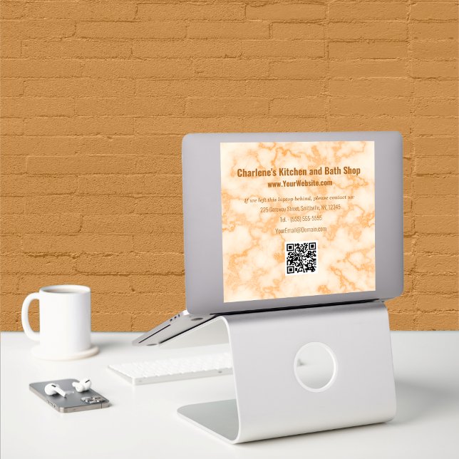 Sticker Marbre des Faux Orange (Faux Orange Marble Sticker by Office Accessories Shop)