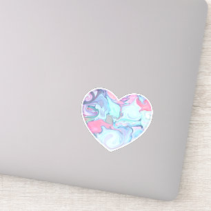 Sticker Marbre rose et bleu Coeur texturé Vinyl