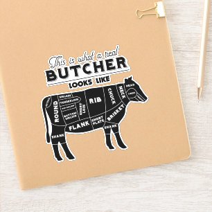 Sticker Marché de la viande et Boucher Travailleur Drôle C