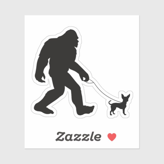 Sticker Marche des pieds Bigfoot Chihuahua (Feuille)