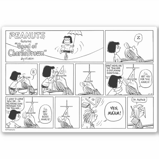 Sticker Marcie & Pepperment Patty En Classe (Devant)