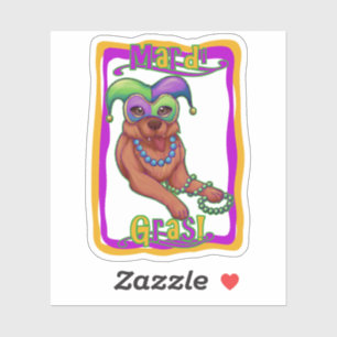 Sticker Mardi Gras Chien