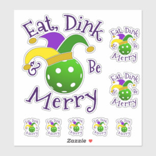 Sticker Mardi Gras Pickleball Dink Be Joyeux