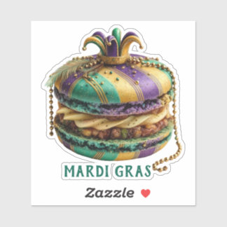 Sticker Mardi Gras Royal Macaron