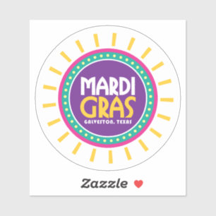 Sticker Mardi Gras Sun, Galveston, Texas