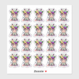 Sticker Mardi Gras Zebra !