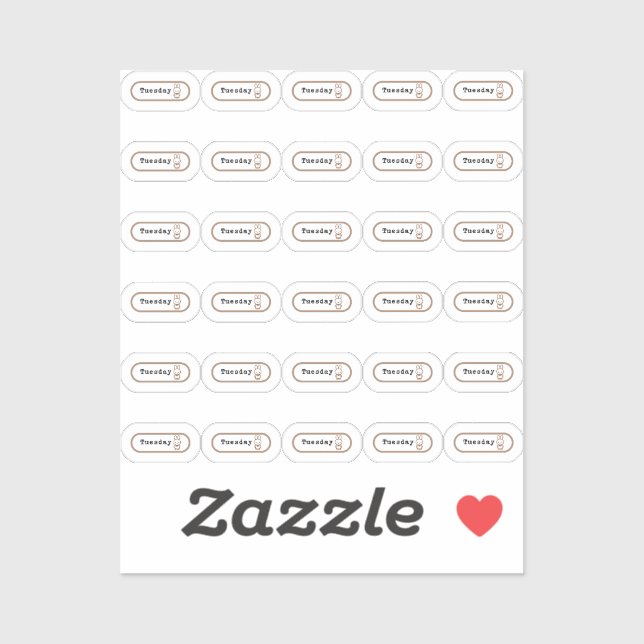 Sticker Mardi, la semaine du planificateur (Feuille)