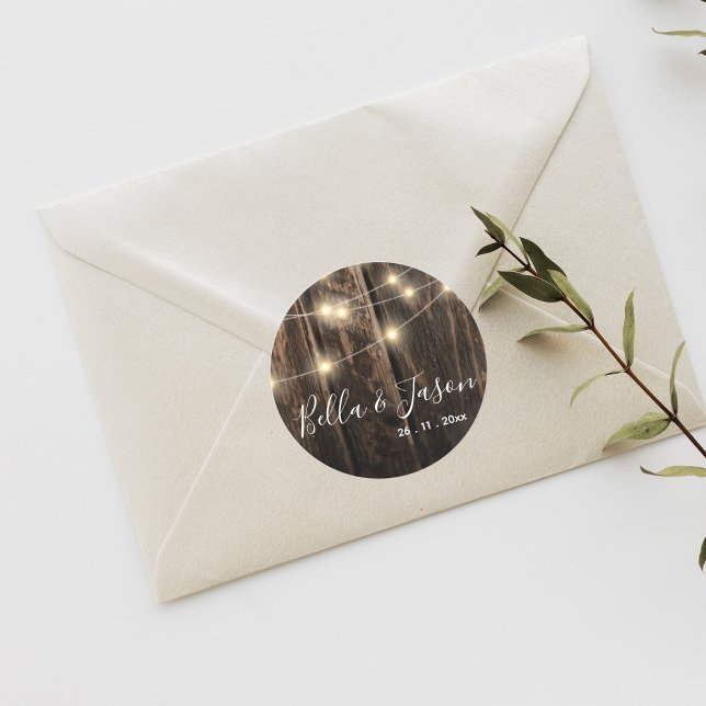 Sticker Mariage à cordes de bois rustique (Créateur téléchargé)