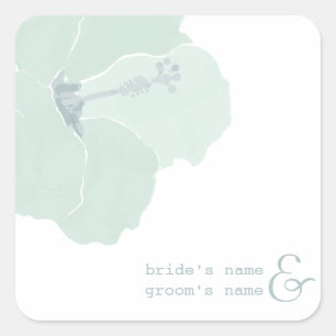 Sticker Mariage Aqua Hibiscus