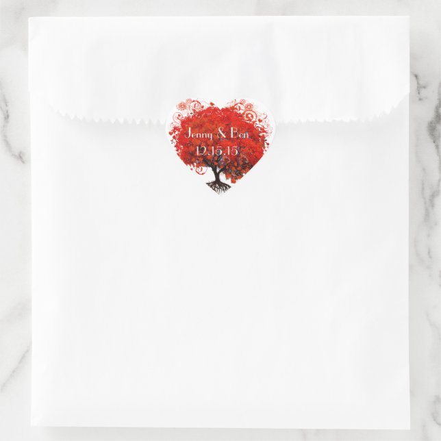 Sticker Mariage Arbre Rouge (Sac)