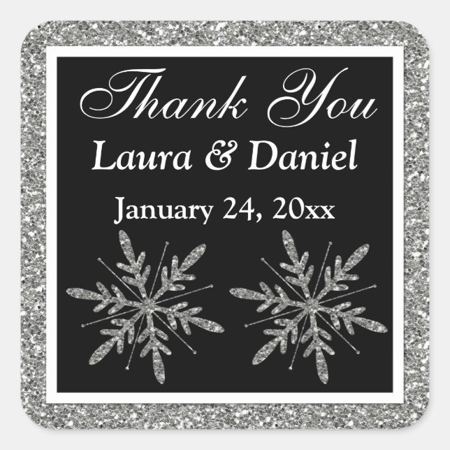 Sticker Mariage Black, Parties scintillant Snowfla (Devant)