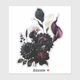 Sticker Mariage Blanc Floral Romantique Sombre Humeur