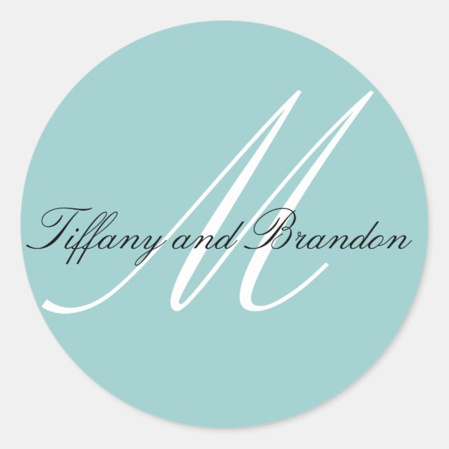 Sticker Mariage bleu pour les noms de monogrammes  (Devant)