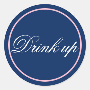 Sticker Mariage Boire vers le haut rose/marine