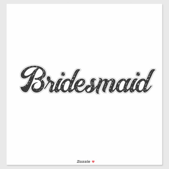 Sticker Mariage Bridesmaid 2024 Simple Custom Elegant Cute (Feuille)
